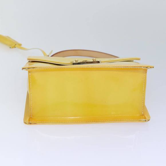 LOUIS VUITTON Monogram Vernis Spring Street Bag Lime Yellow M91068 Auth 86715 - Picture 5 of 16
